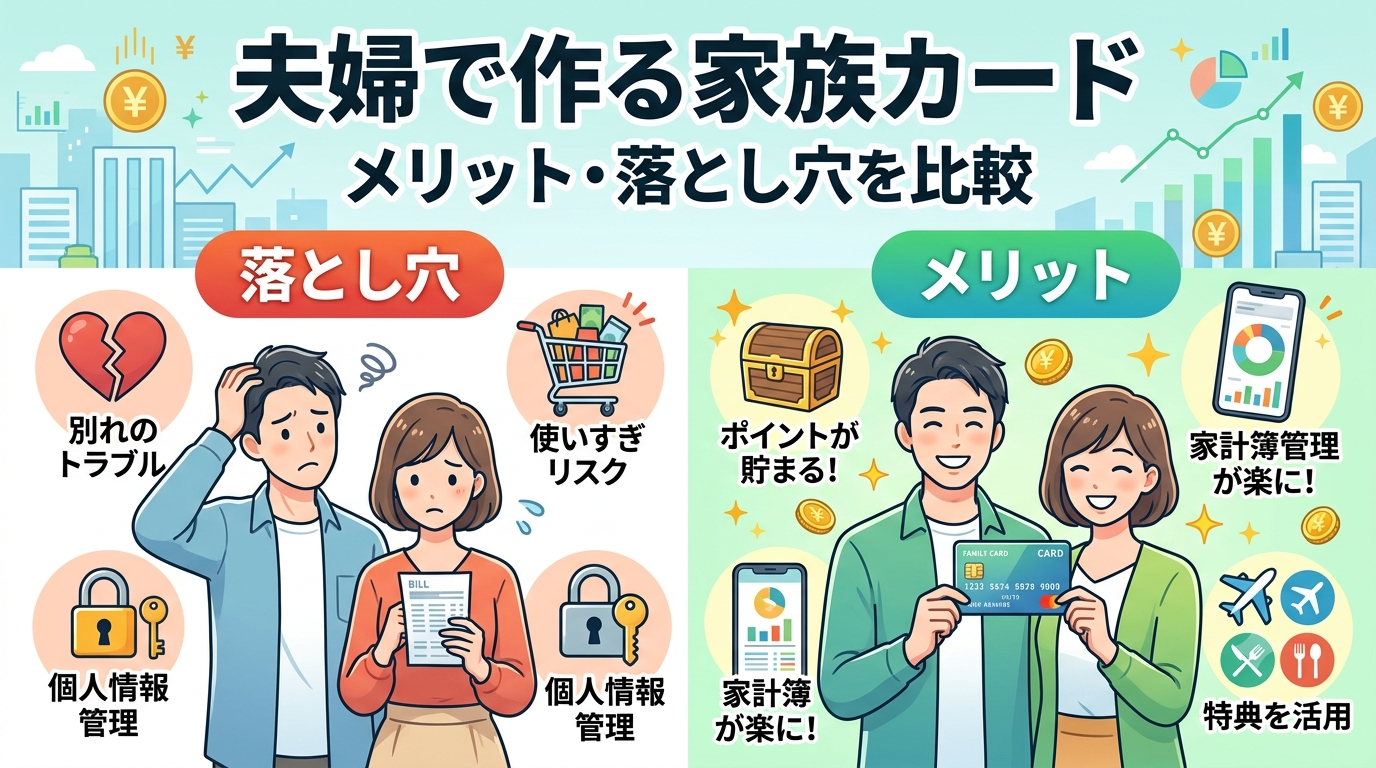 夫婦で作る家族カードのメリット・落とし穴を比較の画像