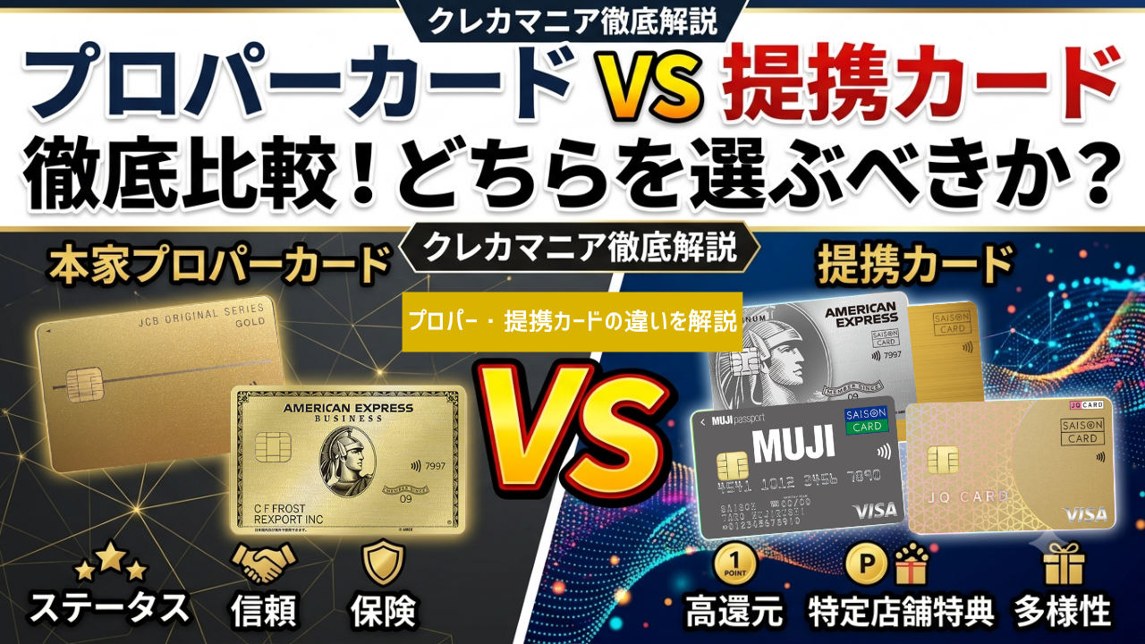 【初心者向け】プロパーvs提携カード徹底比較の画像