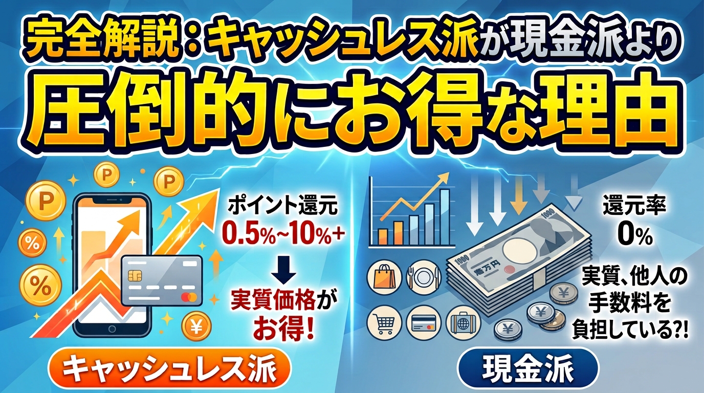 【徹底解説】現金派よりもキャッシュレス派の方が見た目以上にお得なたった1つの理由の画像